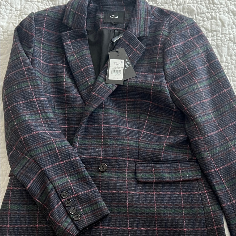 Rails Plaid Blazer - Green and Pink